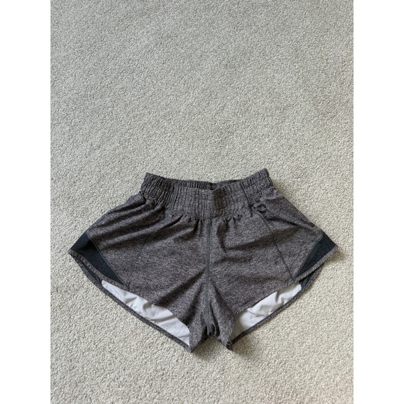 lululemon athletica Pants - Lululemon Hotty Hot High Rise Running Shorts Heathered Grey Size 0